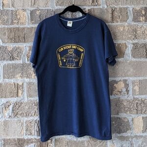 Vintage Russell 1979 Denver Cub Scout Day Camp S/S T-Shirt Single Stitch Blue